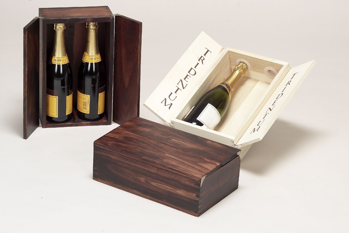 Casete din lemn pentru vin - 2 sticle
